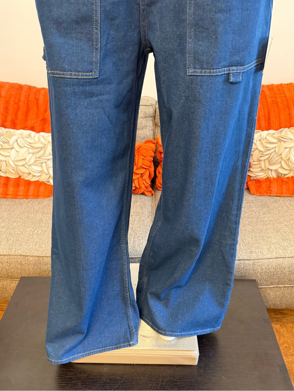 NWT Oliver Logan Chapman Carpenter Straight Wide Leg Super High Rise Jeans - Picture 4 of 10